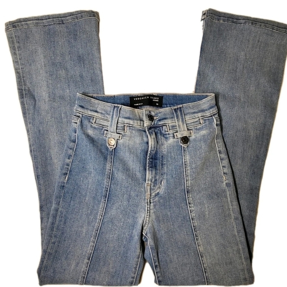 NWT Veronica Beard Beverly Skinny Flare High Rise Lakeshore Wash Size 26/2